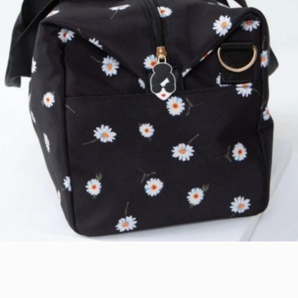 Alice + Olivia Black and White Floral Tote / Shoulder Bag